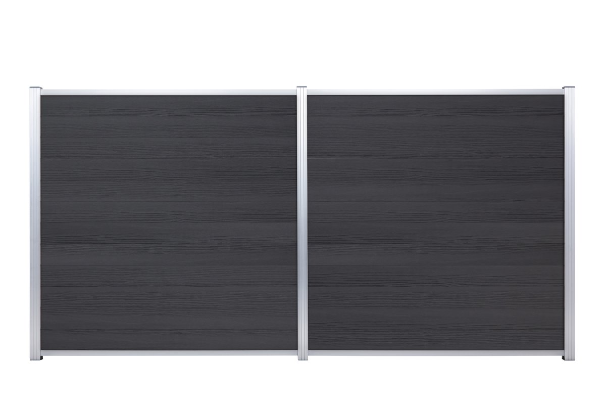 SKÄR BPC-Steckzaun-Schwedenprofil, anthrazit-Holzdekor, 1796x20x148mm