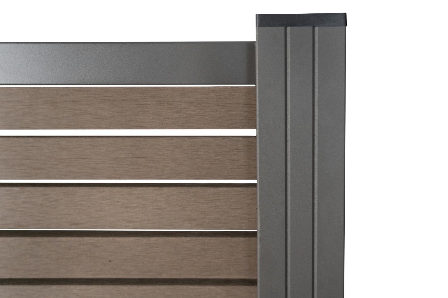 HÖRVIG BPC-Steckzaun-Set 180x180 cm schokobraun inkl. Abschlussleisten Alu anthrazit