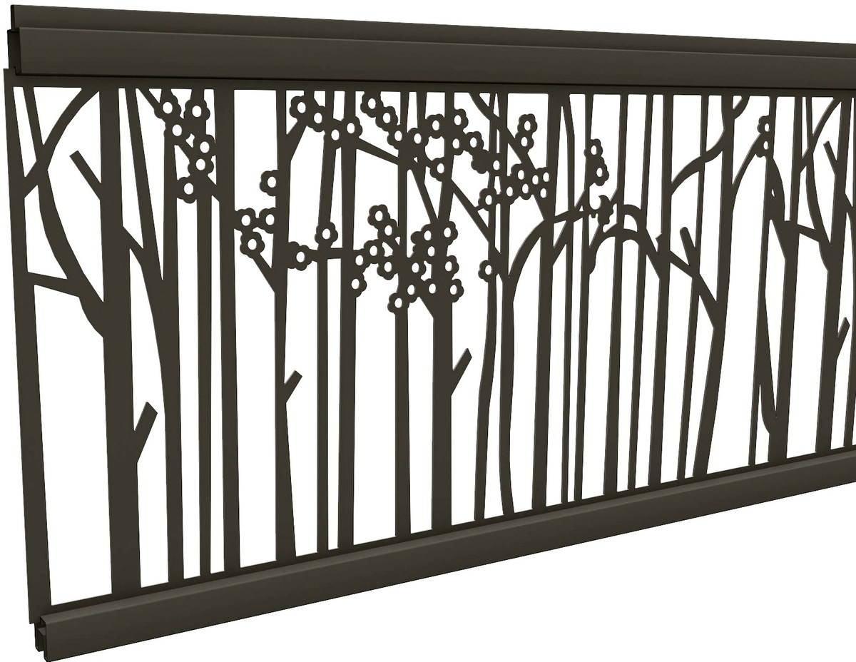 ECOSTECK Dekorfüllung 180 cm für T&J Steckzäune 20 mm, Aluminium, kürzbar