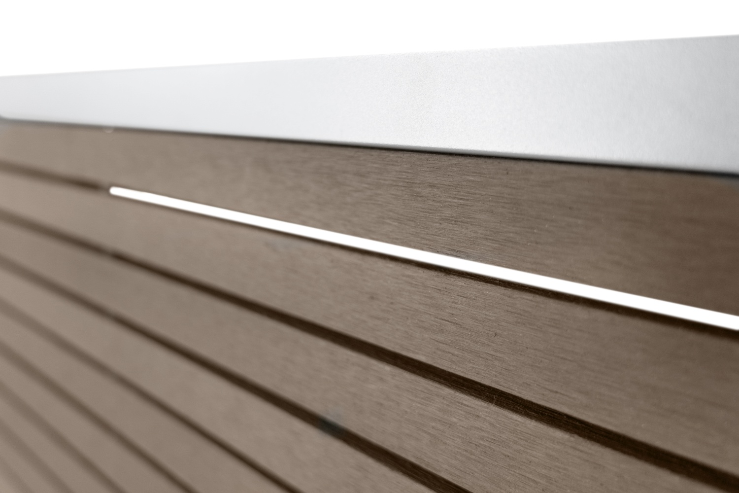 HÖRVIG BPC-Steckzaun-Set 180x180 cm schokobraun inkl. Abschlussleisten Alu silber