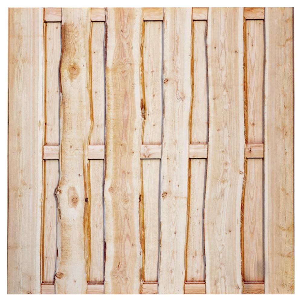LOLLAND Bretterzaun-Element sägerau 180 x 180 cm drehbar, Lärche roh