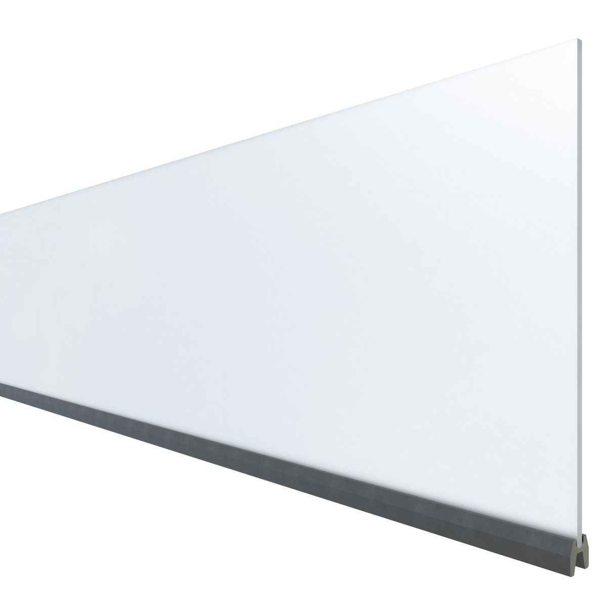 SYSTEM Kunstglas-Dekorprofil DEKOR-MATT weiß hoch 178x30 cm, Adapterleiste silber