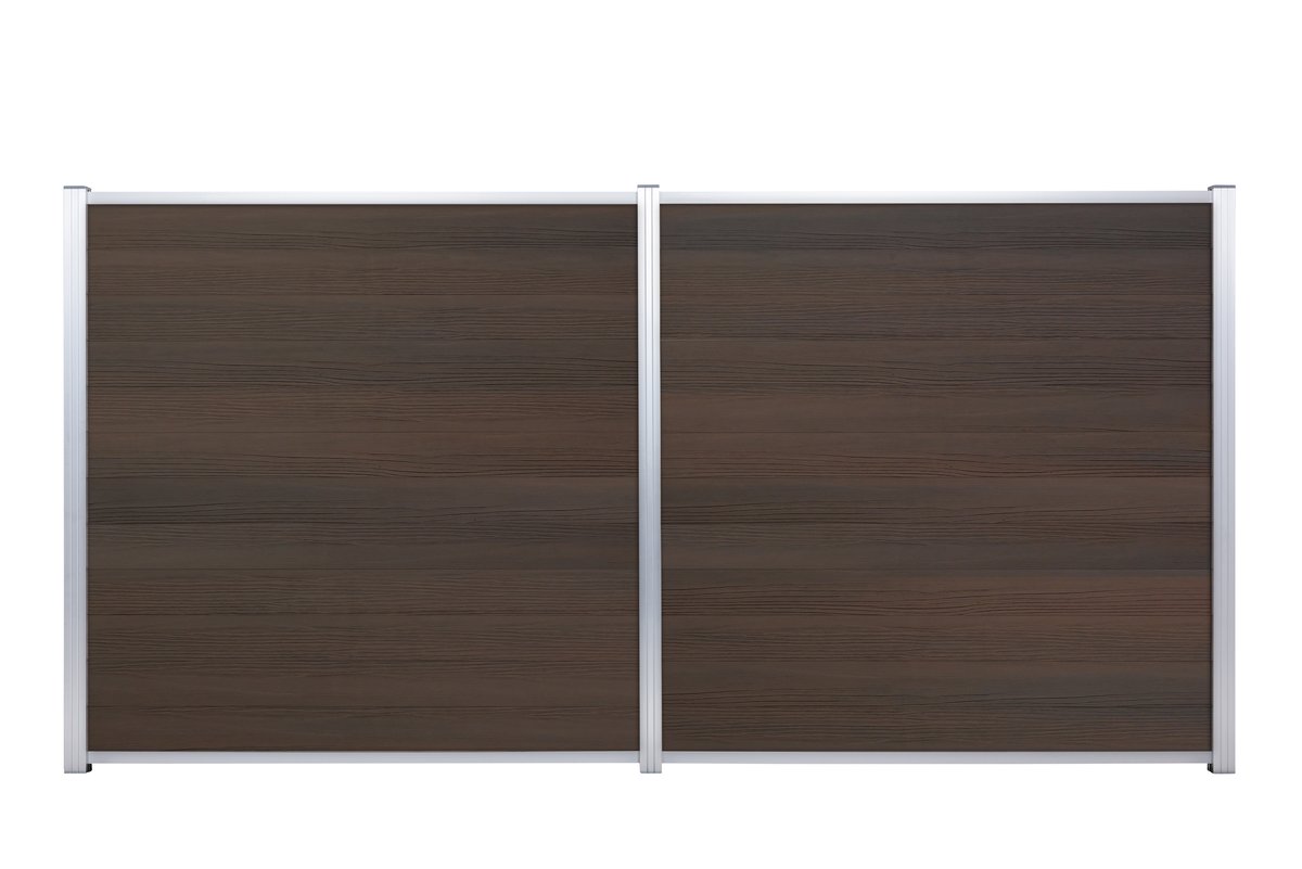 SKÄR BPC-Steckzaun-Schwedenprofil, braun-Holzdekor, 1796x20x148mm