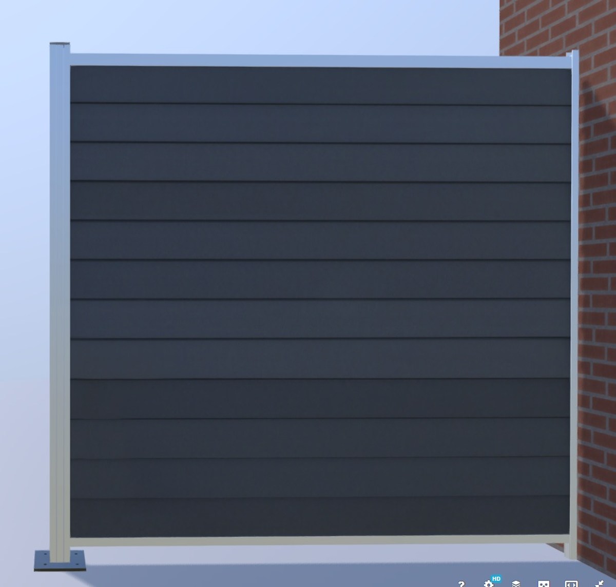 Alu-Wandprofil für T&J Steckzaun SILBER 2x2x200 cm