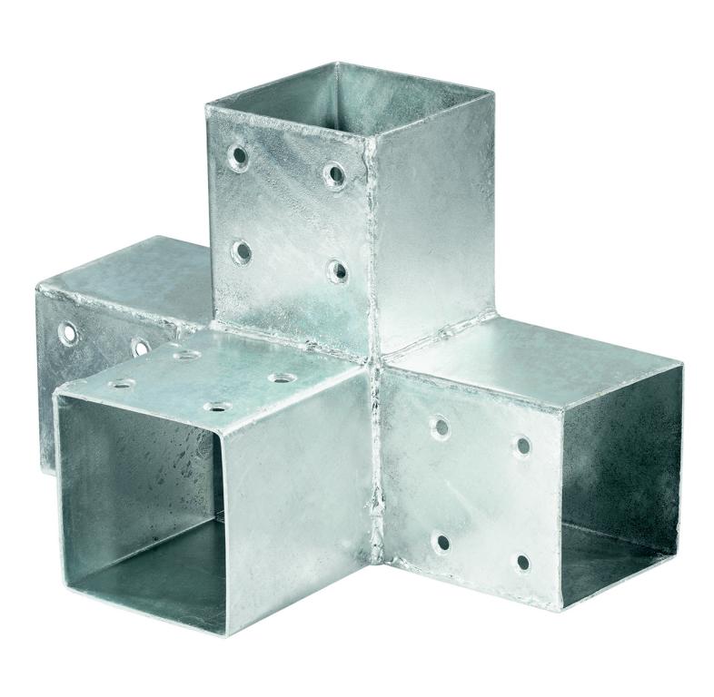 QUATRO-Steckverbinder Mitte zweifach (30.5 x 20 x 20 cm) für 9x9cm Pfosten