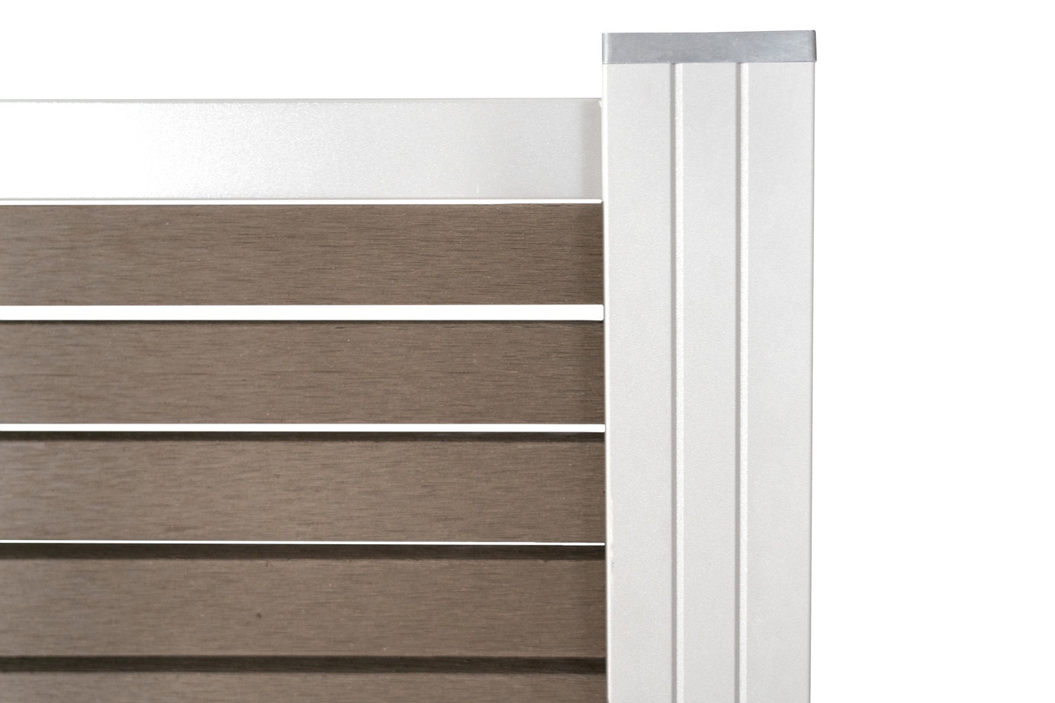 HÖRVIG BPC-Steckzaun-Set 180x180 cm schokobraun inkl. Abschlussleisten Alu silber