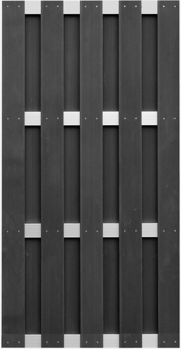 ELDENA WPC-Bretterzaun 90x180 cm anthrazit/Alu