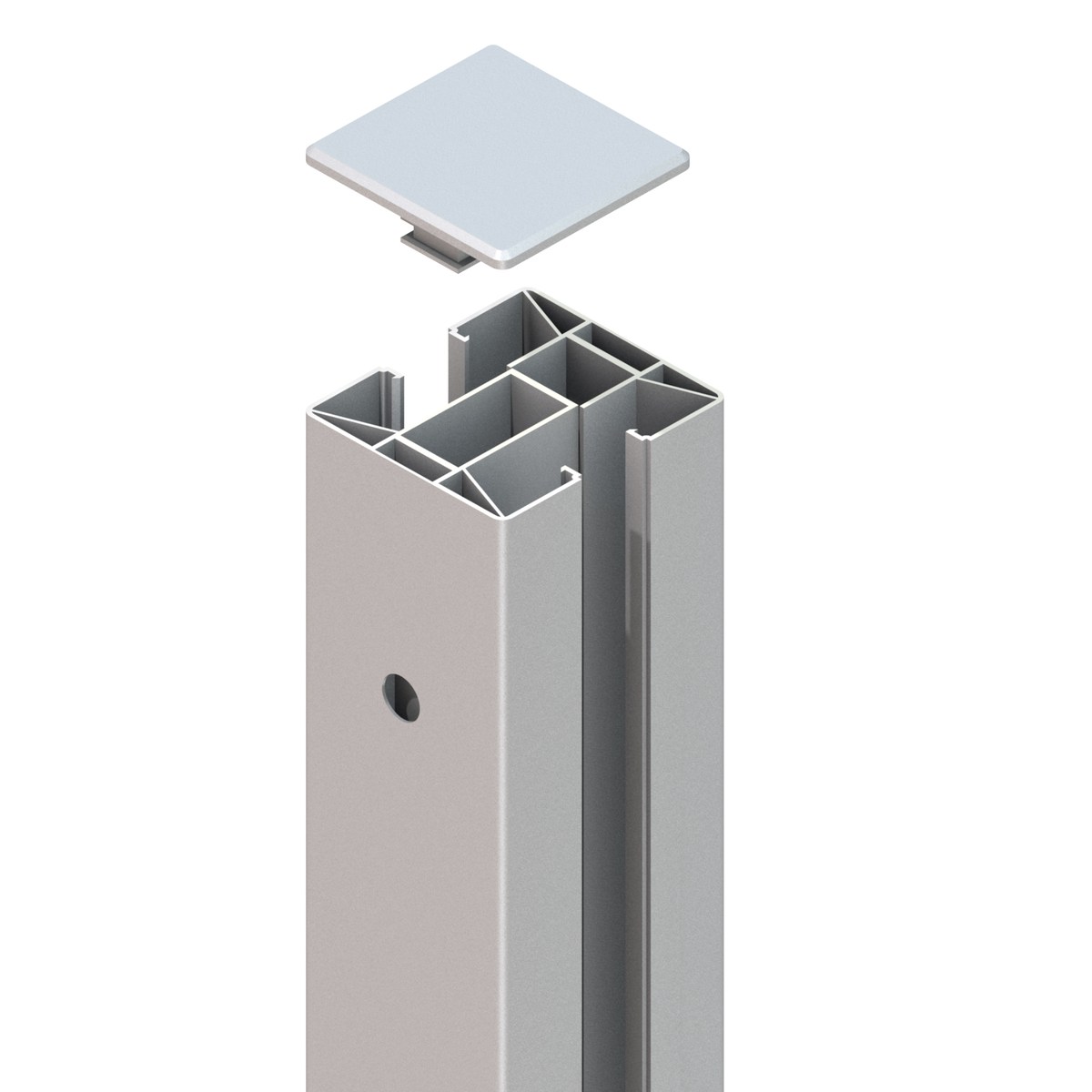 SYSTEM Klemmpfosten Aluminium silber, 8 x 8 x 233 cm, von TraumGarten