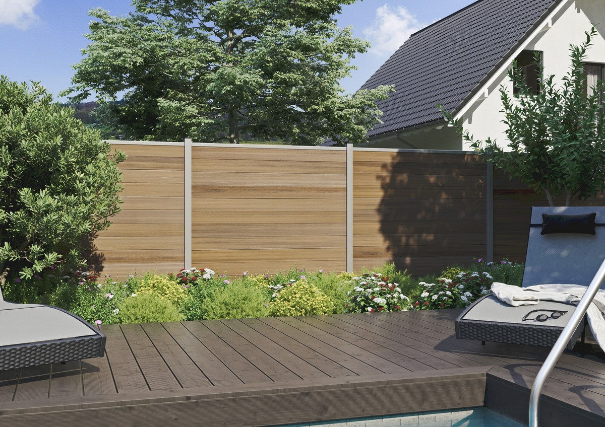 ELSKOP WPC-Zaunlamelle 2x14x179cm co-extrudiert von T&J