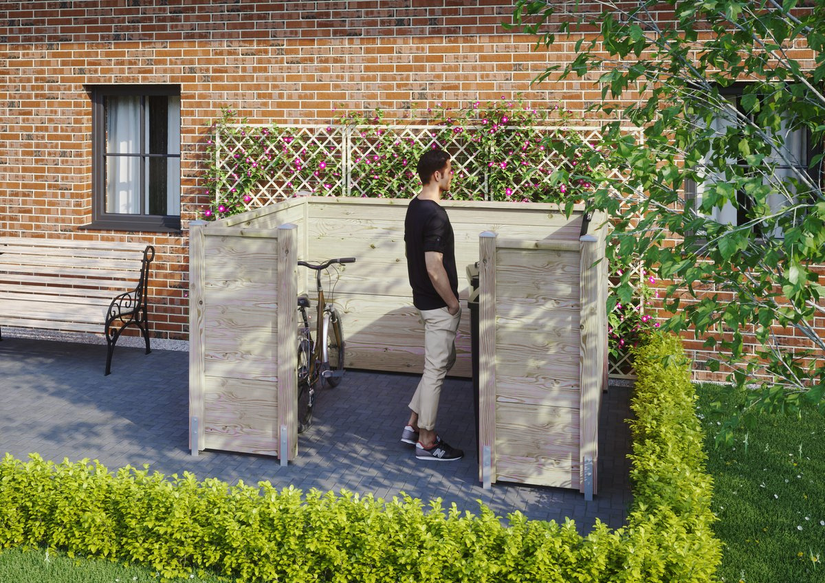EckpfostenTRELLEBORG System 9x9x210cm kdi, mit 2 Nuten über Eck