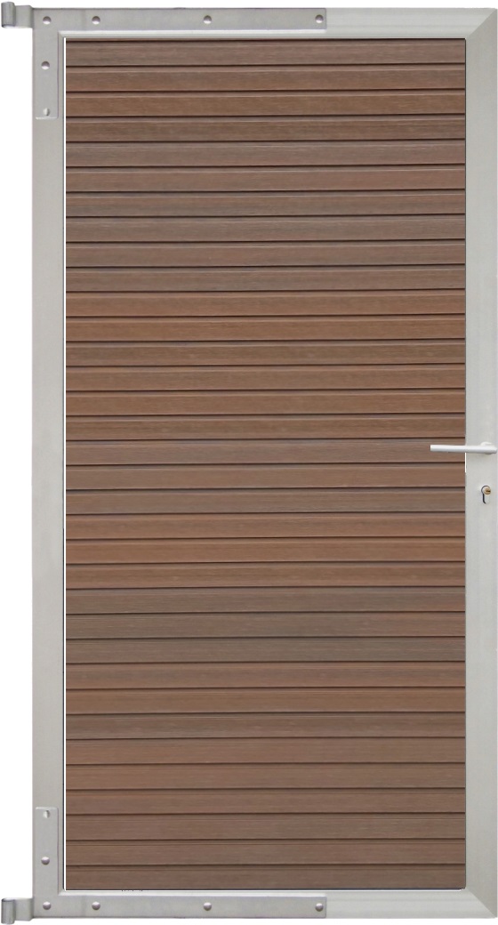 WAREN Tor-Set 90x173 cm WPC mit Alu-Rahmen