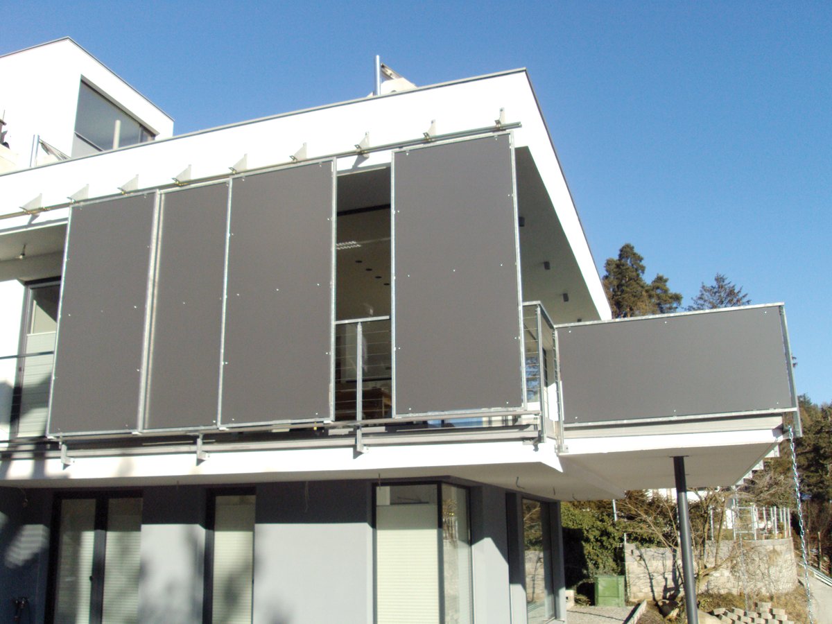 HPL-Balkonverkleidung TEJEPLAN Schichtstoffplatte 2235 grau NC (ähnl. RAL 7037), 2800x1300x6 mm