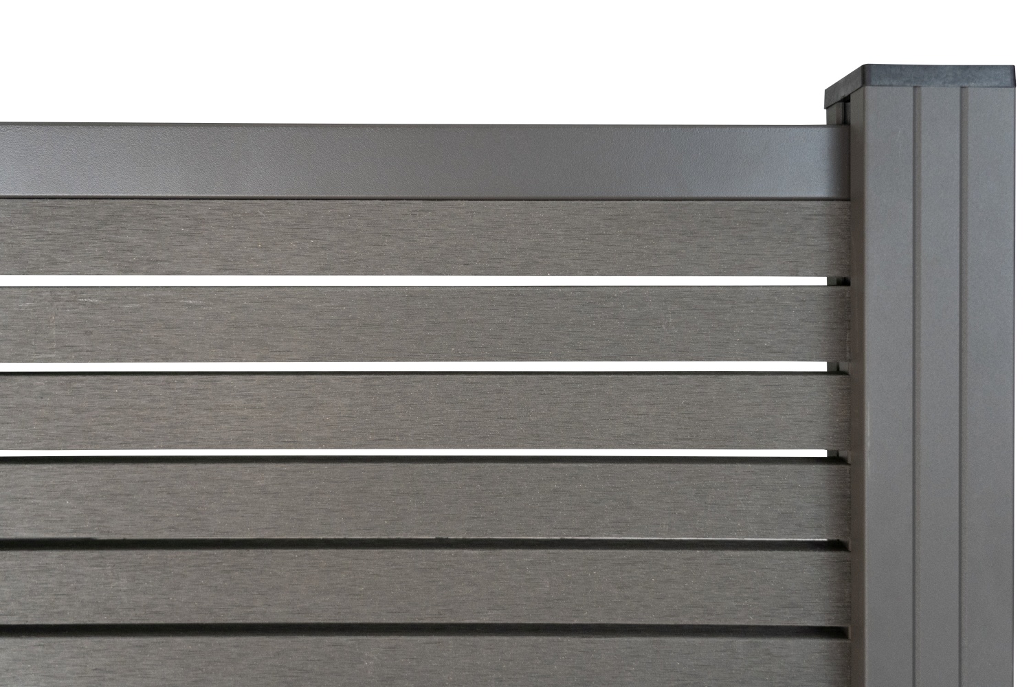 HÖRVIG BPC-Steckzaun-Set 180x180 cm schiefergrau inkl. Abschlussleisten Alu anthrazit