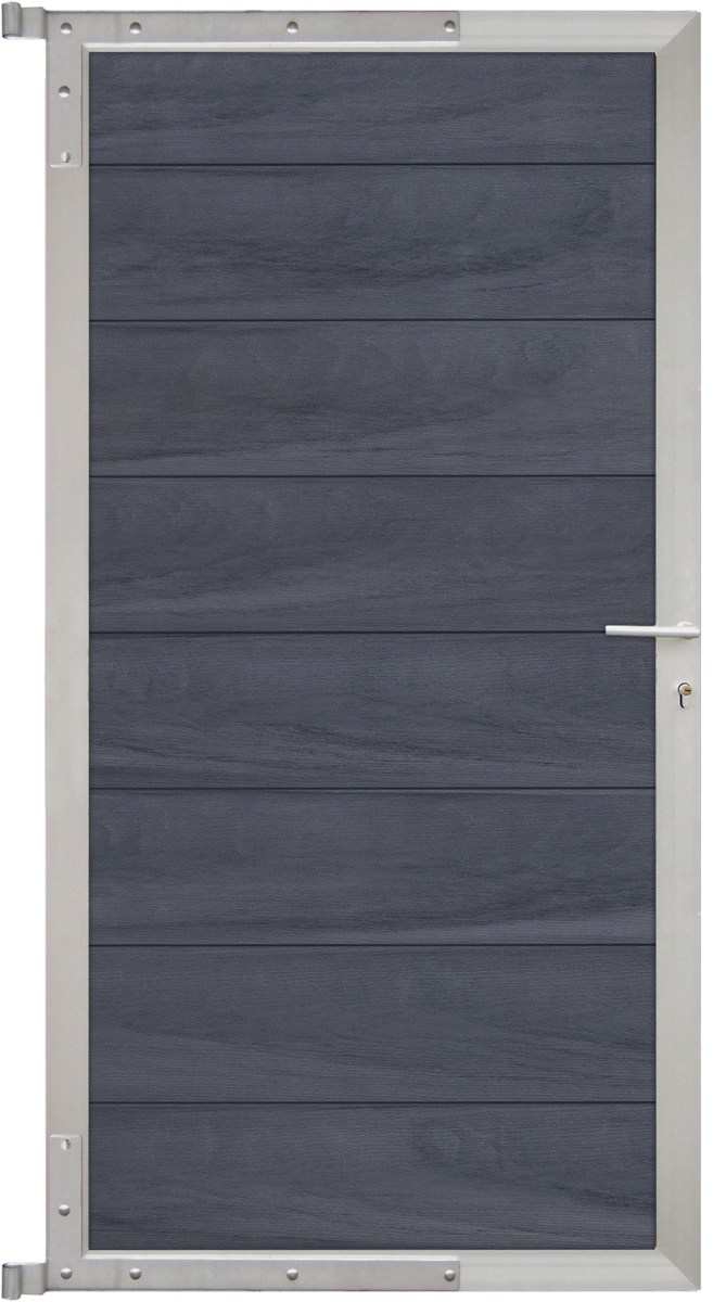 ÖLAND Tor-Set 90x175 cm BPC Naturoptik coextrudiert mit Alu-Rahmen