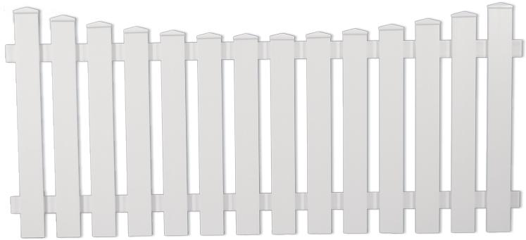 Lightline Vorgarten-Zaunfeld Tiefbogen, 180x80/70cm, Kunststoff weiß