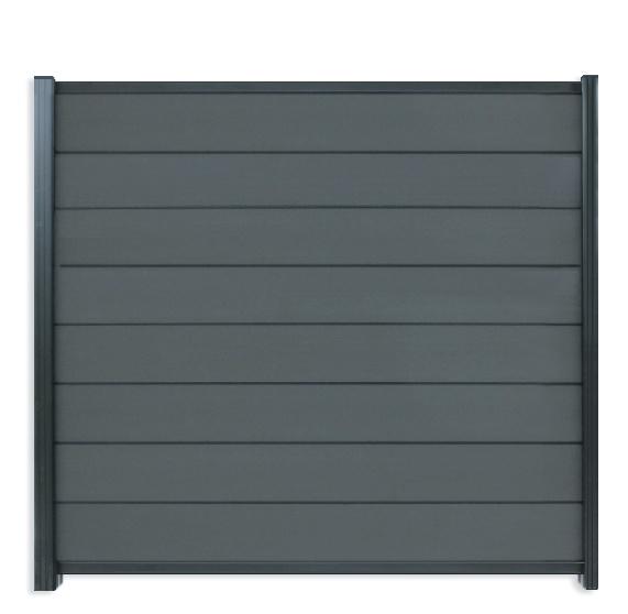 Gotland WPC-Zaunfeld-Set 180x175cm schiefergrau/anthrazit, T&J 