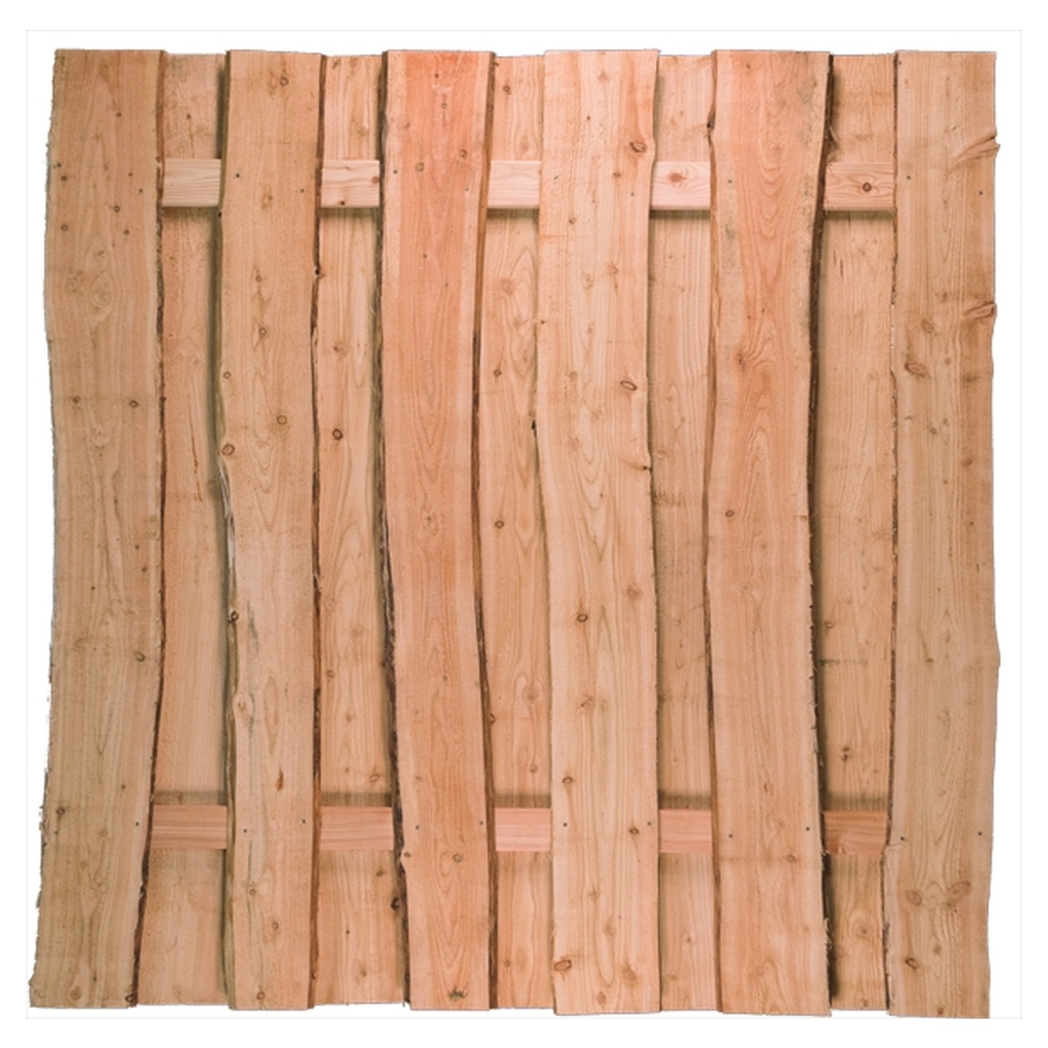 LANGELAND Bretterzaun Lärche sägerau, 180x180 cm, mit Baumkante