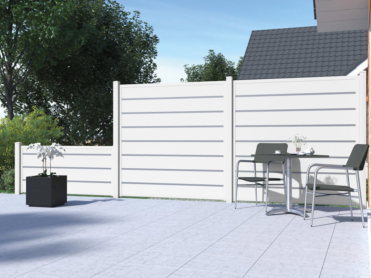 LIGHTLINE Steckzaun Nut- und Federprofil Kunststoff weiß, 17x200x1800mm