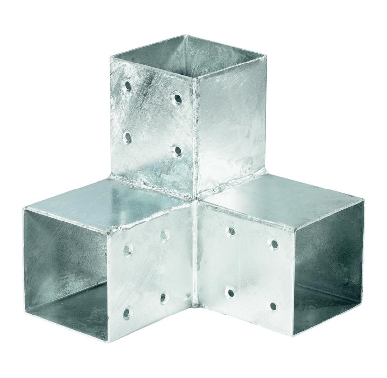 QUATRO-Steckverbinder Ecke zweifach (20 x 20 x 20 cm) für 9x9cm Pfosten