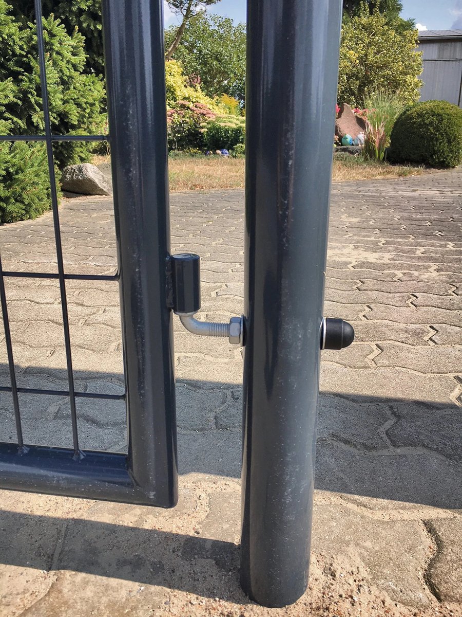 STRONG Gitterzaun-Einzeltor anthrazit (RAL 7016) 125x H 100 cm mit Pfosten