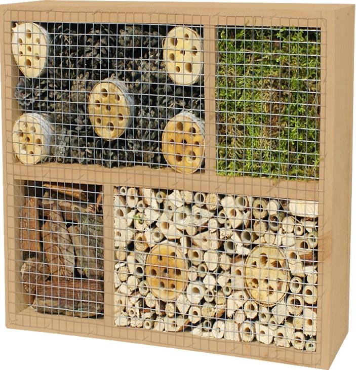 LABO-3D Insektenhaus 2, 36x36x12 cm, Insektenhotel-Einsatz für T&J Sichtschutzzaun