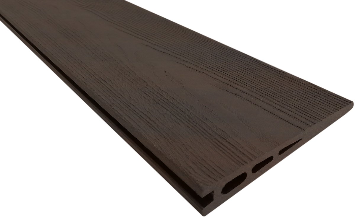 SKÄR BPC-Steckzaun-Schwedenprofil, braun-Holzdekor, 1796x20x148mm