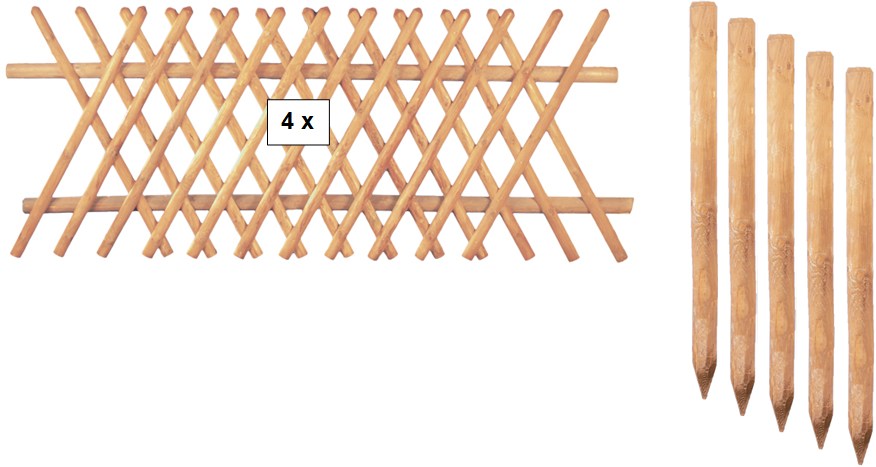 Zaunbundle JEFFERSON 2 - 10,0x0,8 m Jägerzaun-Komplettpaket