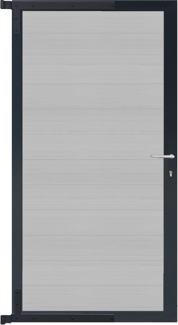 MAX Tor-Komplettset 90x173 cm WPC smoke white/Alu anthrazit