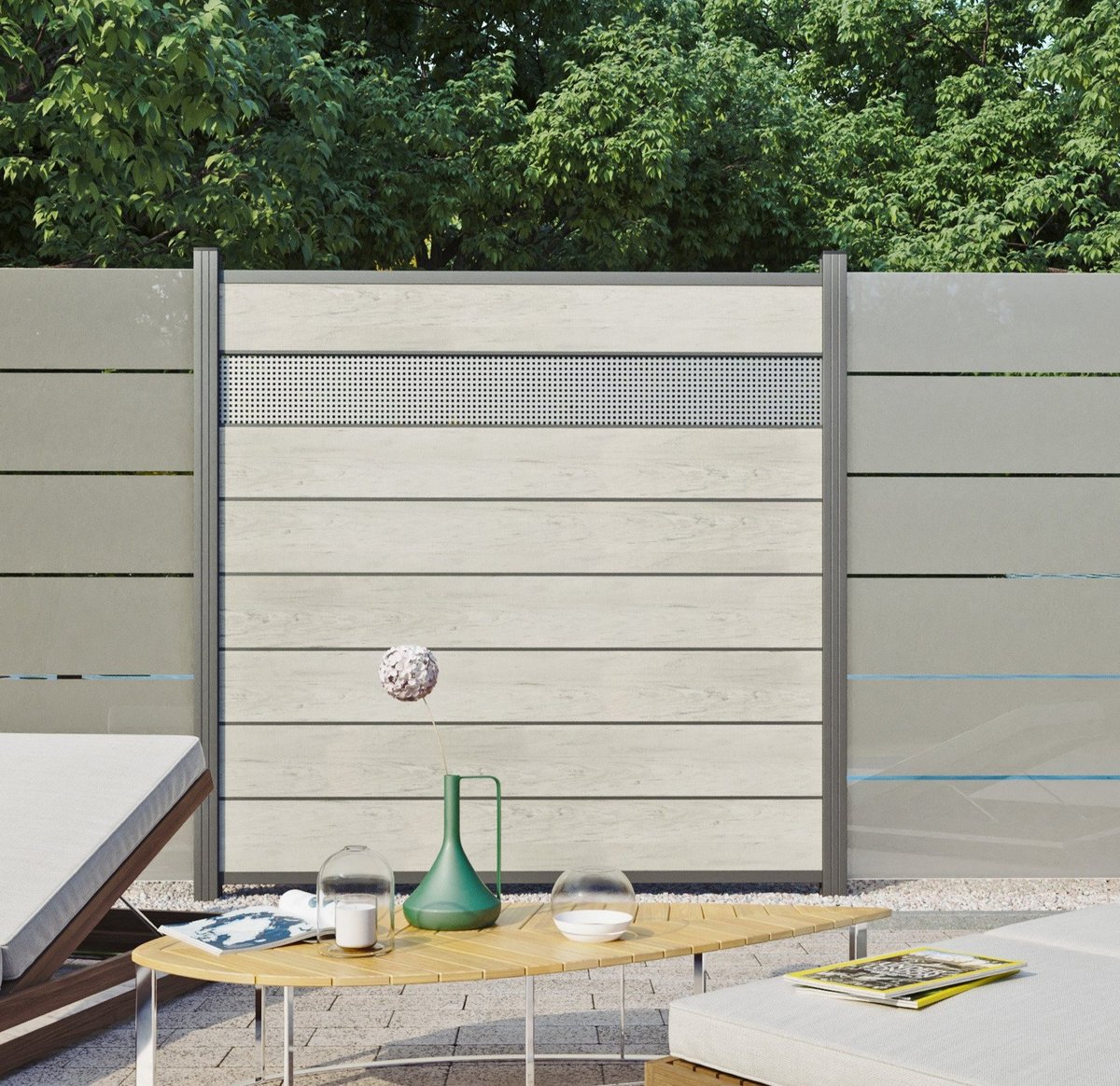 GOTLAND WPC-Steckzaun Gitterfüllung, anthrazit 0,15 x 20 x 179,3 cm