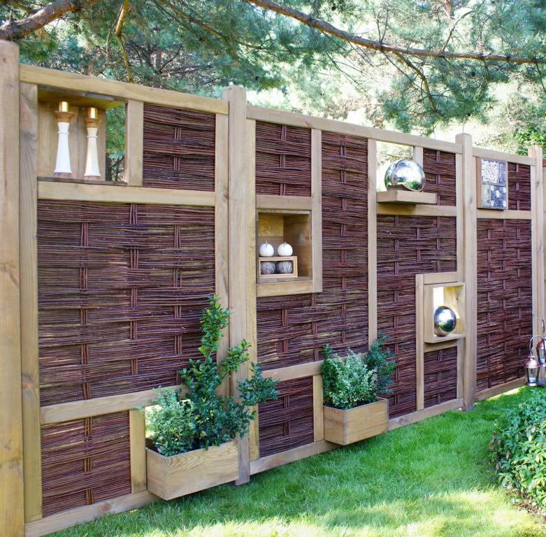 LABO-3D Weidengeflechtzaun 94x180cm, 1 Fenster oben, von T&J