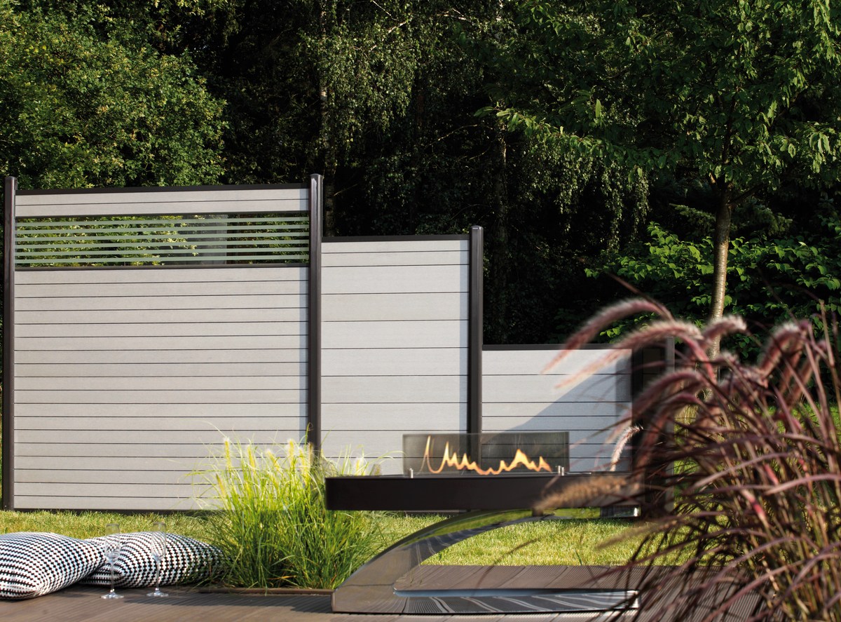 SYSTEM WPC Steckzaunprofil CLASSIC einzeln grau 15x2x178 cm von TraumGarten