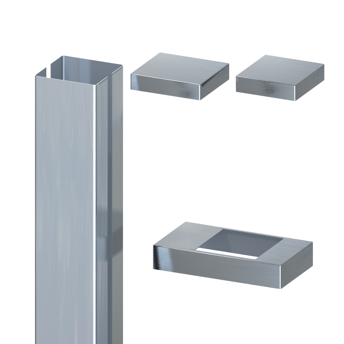 SYSTEM Edelstahl-Ummantelungsset für Klemmpfosten 105 cm