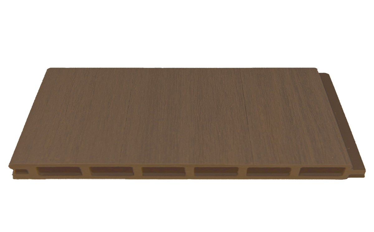 ELZE Steckzaun-Set für ein WPC-Zaunfeld 179x176 cm teak, coextrudiert