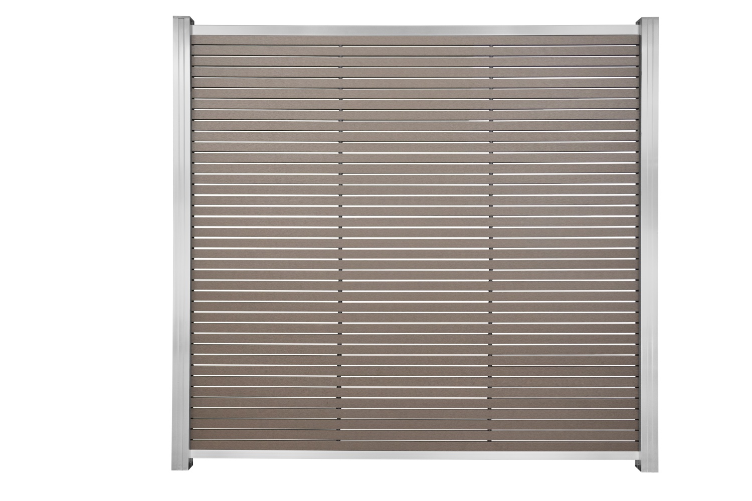 HÖRVIG BPC-Steckzaun-Set 180x180 cm schokobraun inkl. Abschlussleisten Alu silber