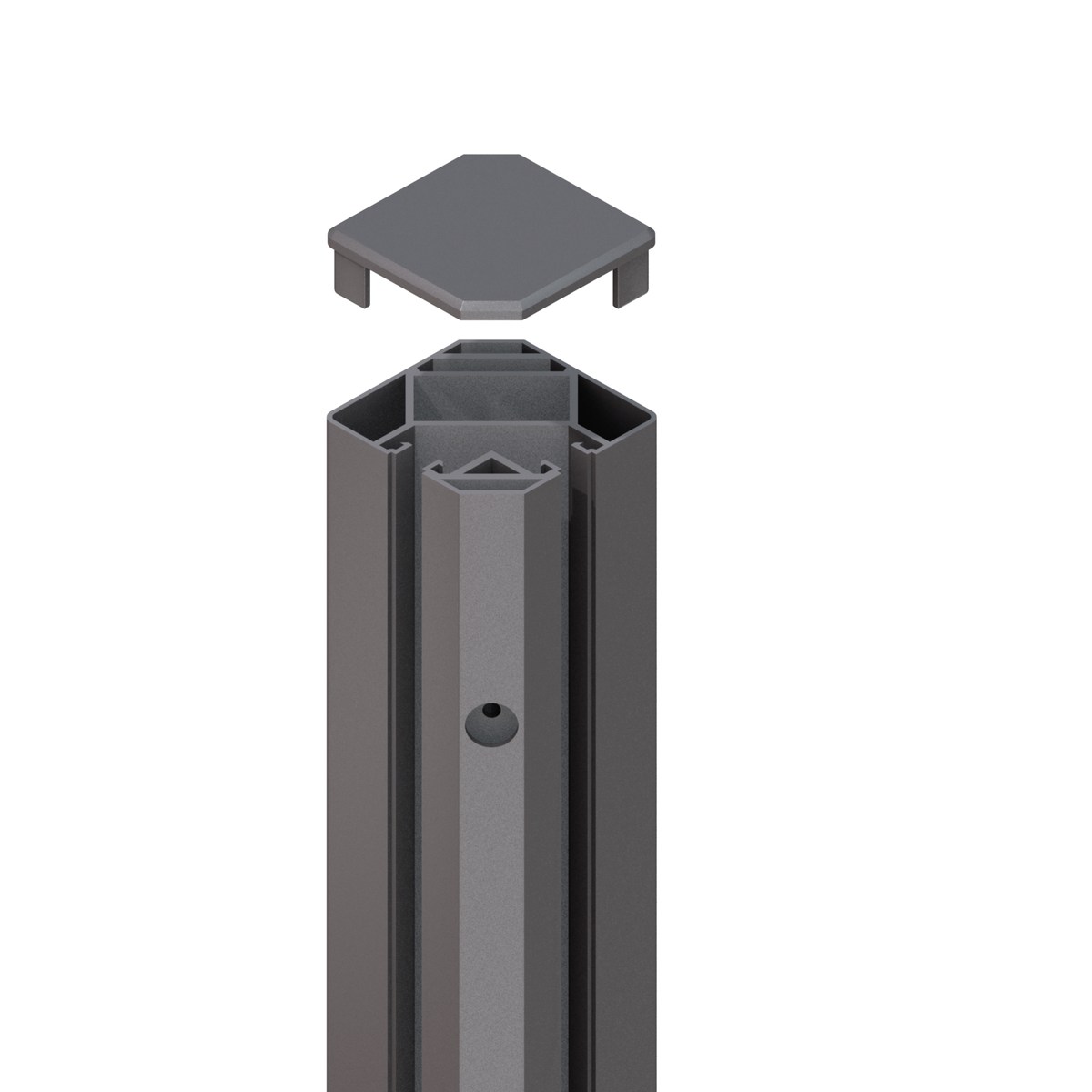 SYSTEM Eck-Klemmpfosten Aluminium pulverbeschichtet, 8 x 8 cm