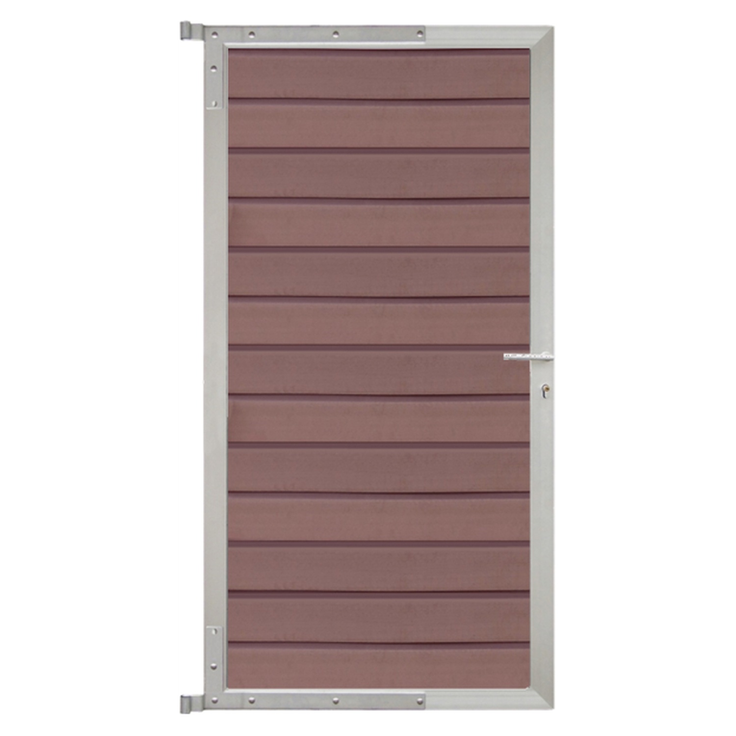 WOLLBACH Tor-Set 90x175 cm WPC mokka/Alu-Rahmen silber