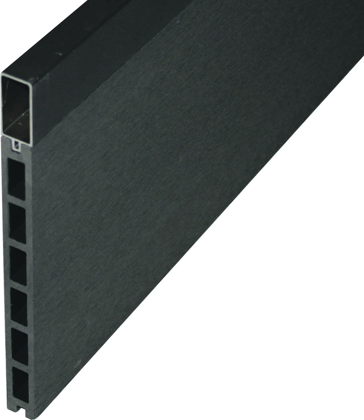 GOTLAND-Steckzaun WPC-Zaunlamelle schiefergrau 2 x 20 x 179,5 cm