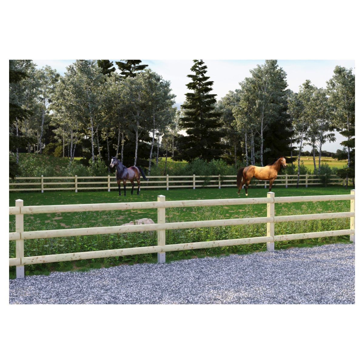 Querriegel grün 7 x 250 cm gefräst, Halbpalisade