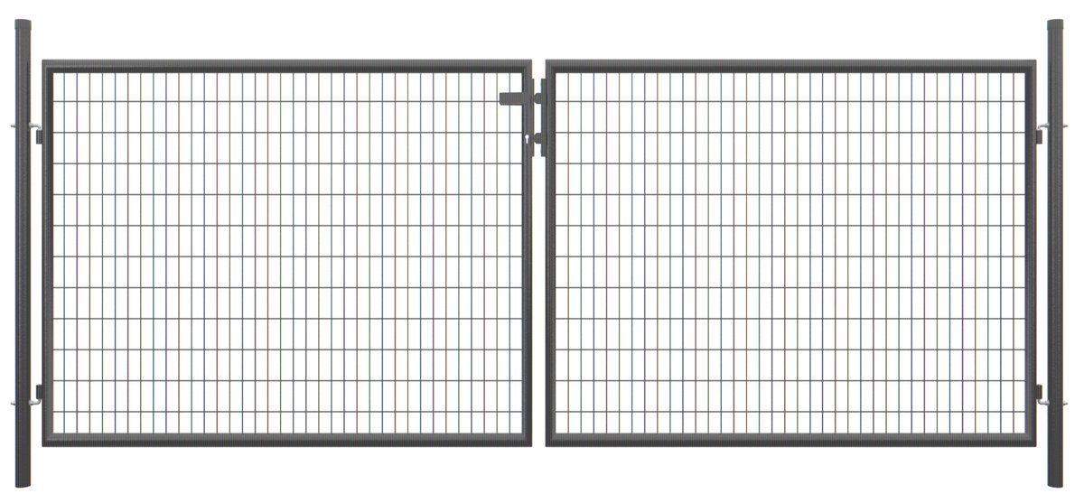 STRONG Gitterstab-Doppeltor anthrazit (RAL 7016) 400 x 100 cm mit Pfosten