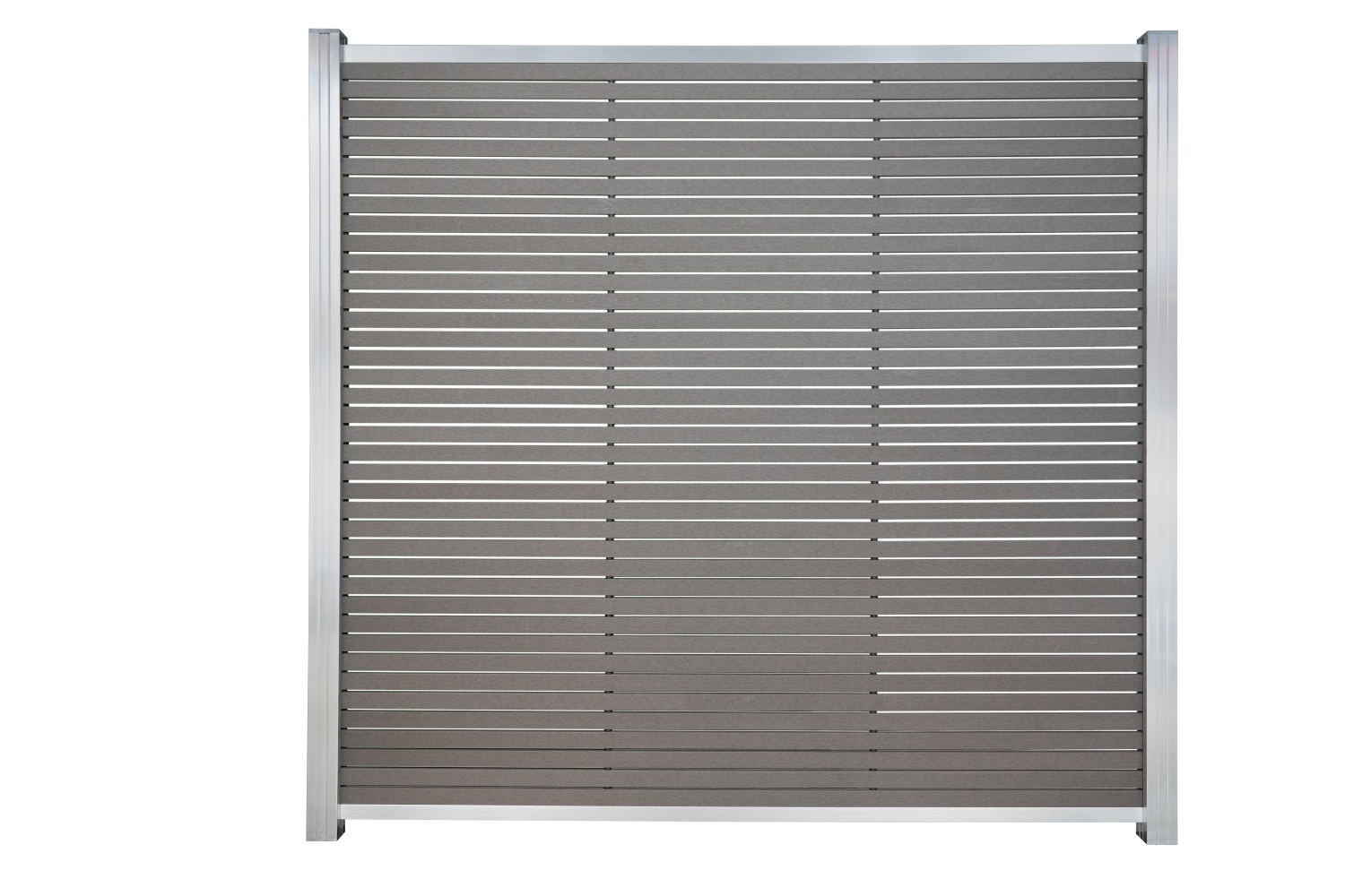 HÖRVIG BPC-Steckzaun-Set 180x180 cm schiefergrau inkl. Abschlussleisten Alu silber
