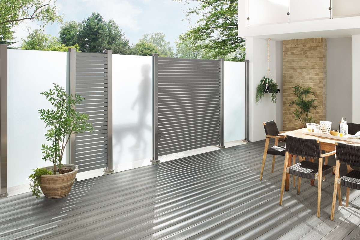 SYSTEM GLAS Zaunelement MATT 90x180 cm von TraumGarten