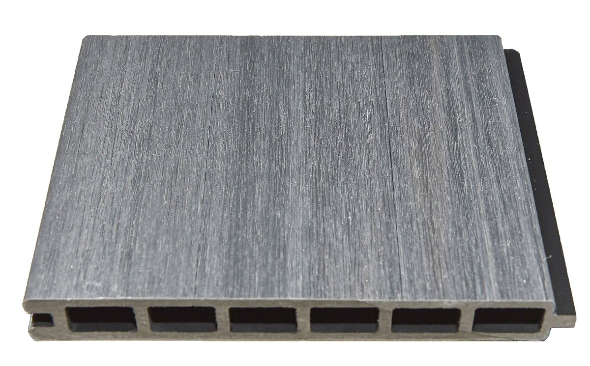 ELSKOP WPC-Zaunlamelle 2x14x179cm grau co-extrudiert