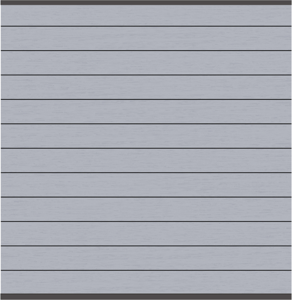 SYSTEM WPC CLASSIC Zaunfeld-Set grau 178x184 cm, Abschluss anthrazit