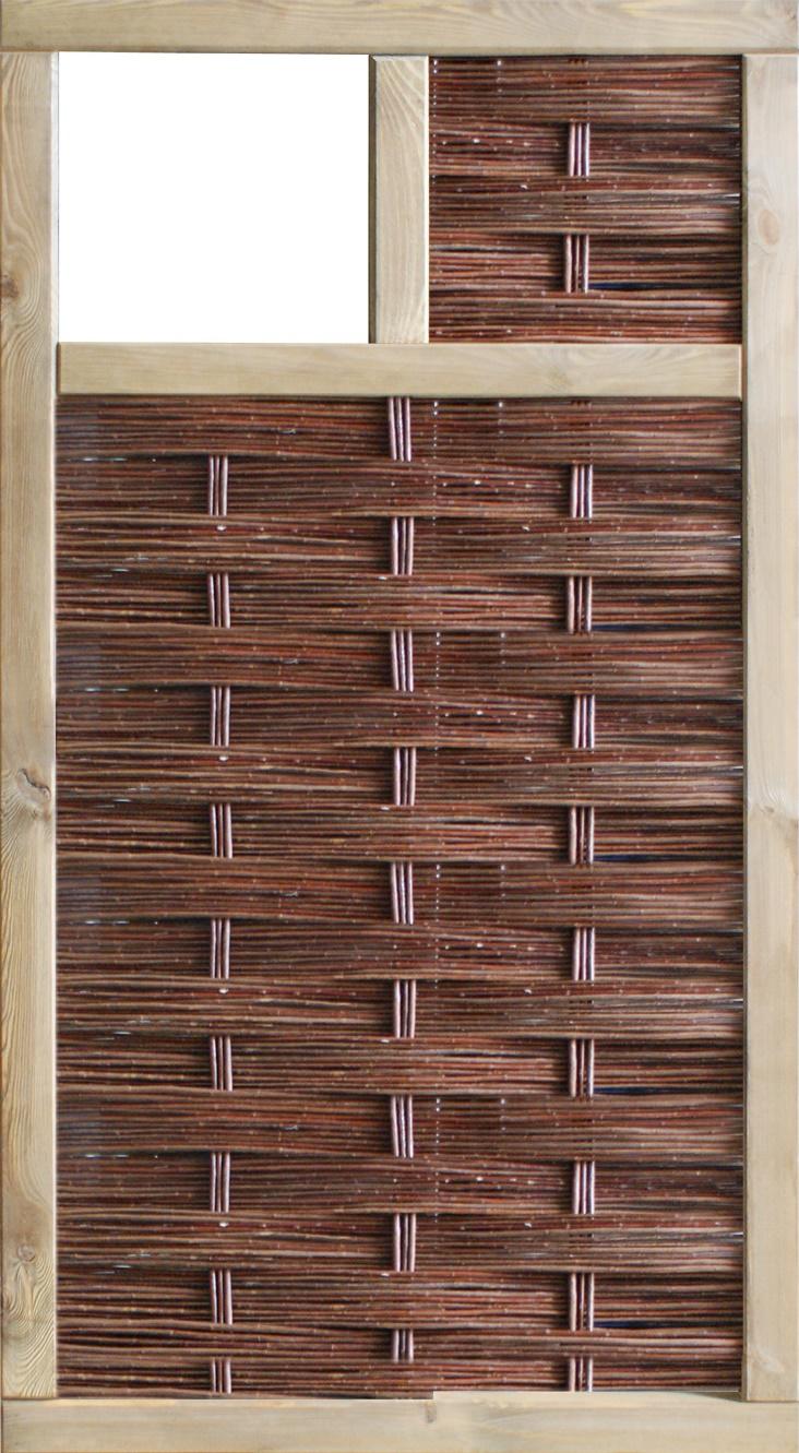 LABO-3D Weidengeflechtzaun 94x180cm, 1 Fenster oben, von T&J