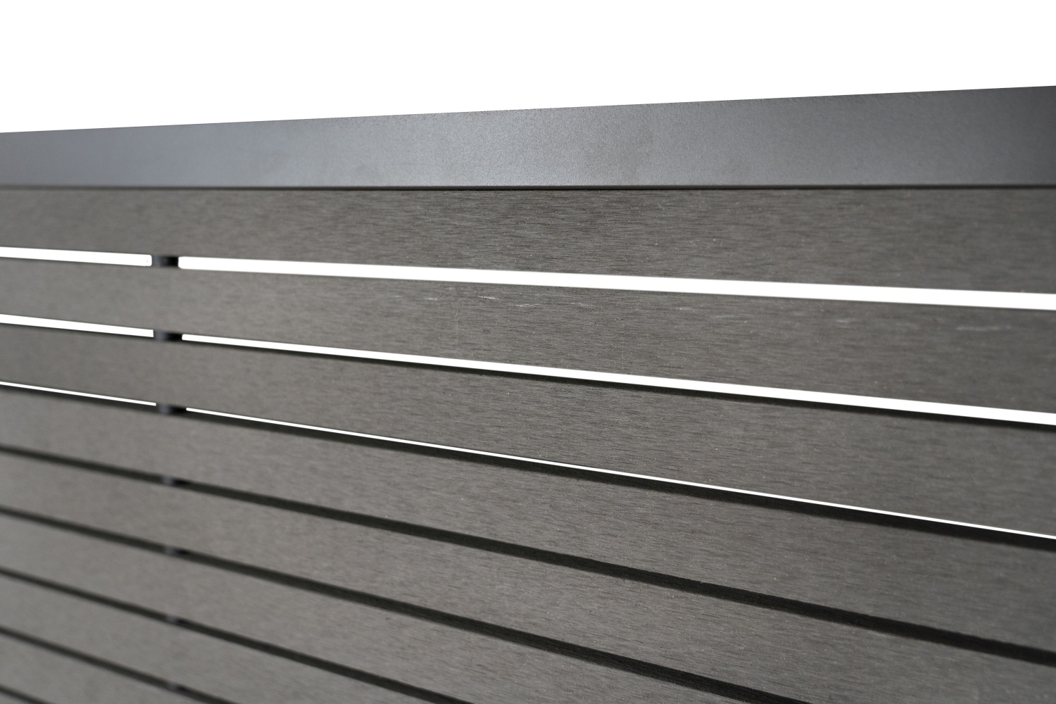 HÖRVIG BPC-Steckzaun-Set 180x180 cm schiefergrau inkl. Abschlussleisten Alu anthrazit