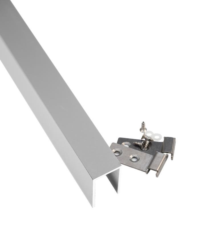 Alu-Abdeckleiste für 2 cm starken T&J Steckzaun, U-Profil, silber