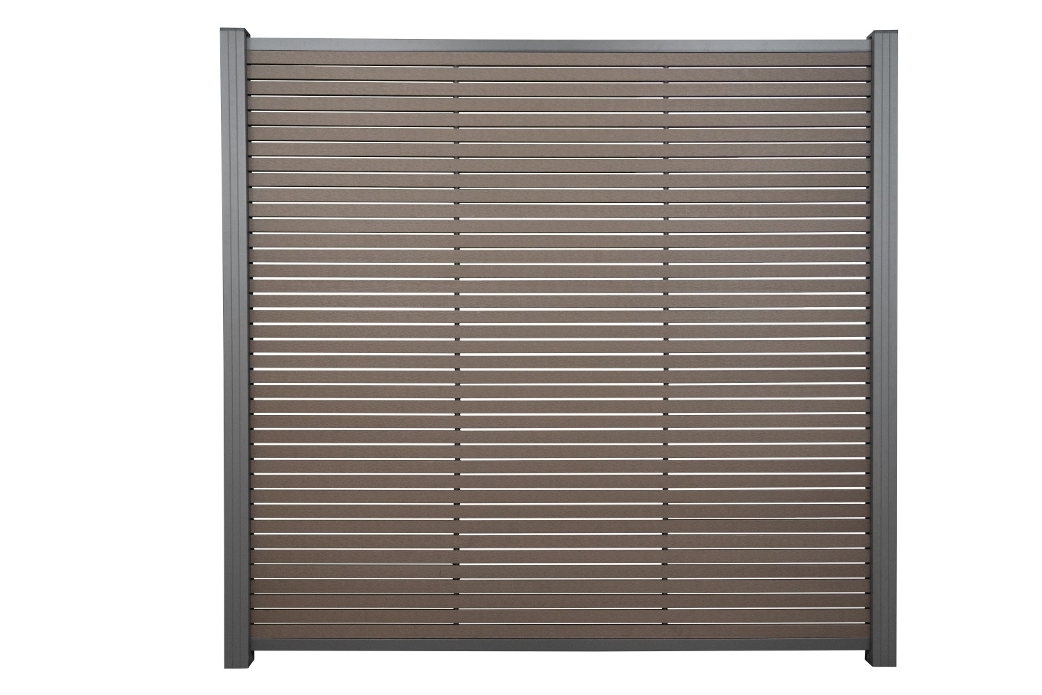 HÖRVIG BPC-Steckzaun-Set 180x180 cm schokobraun inkl. Abschlussleisten Alu anthrazit
