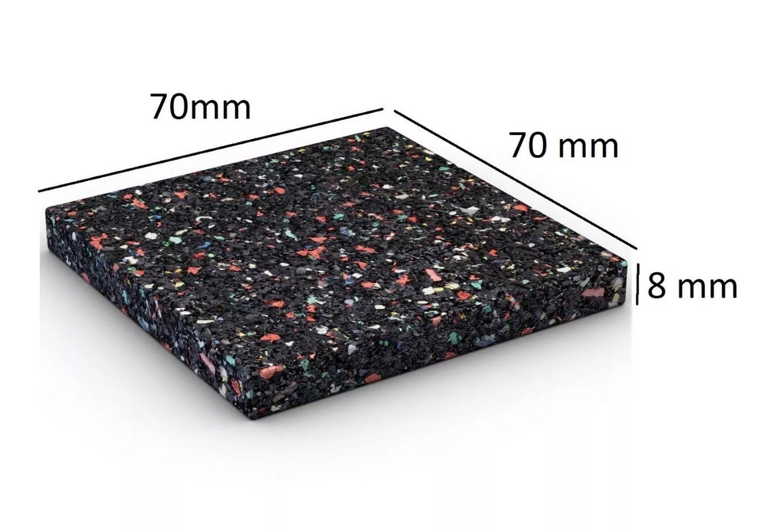24x Unterleger-Gummipads 8mm schwarz 70x70cm, Grundpaket