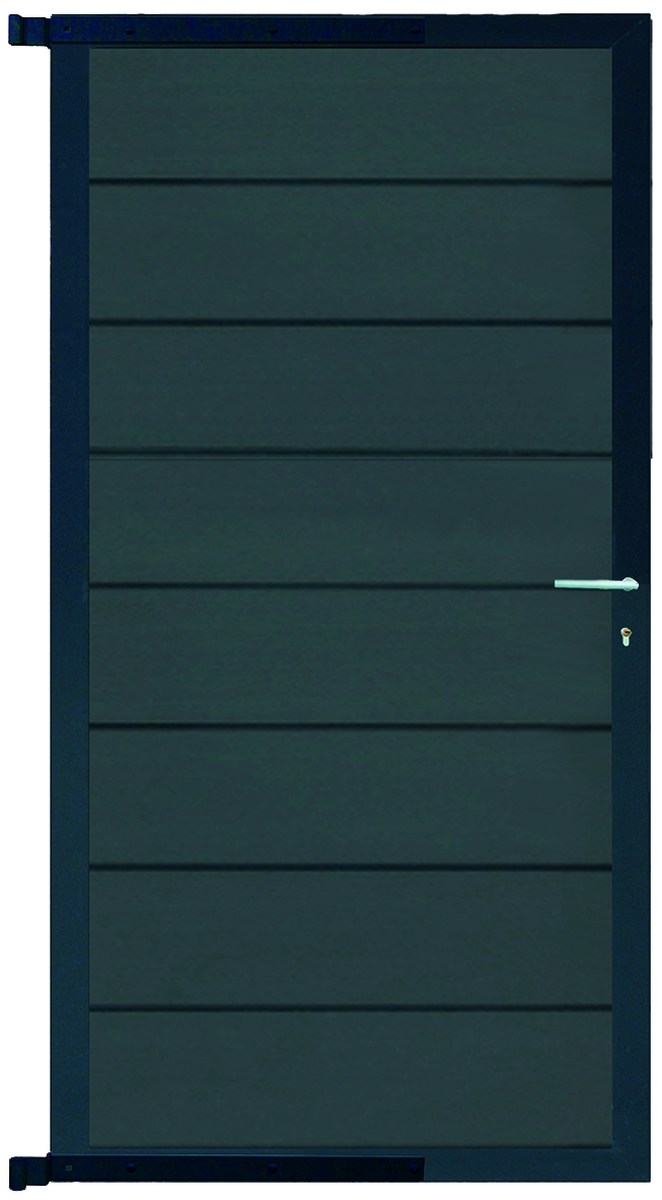 GOTLAND Tor-Set 90x175 cm WPC schiefergrau/Alu anthrazit